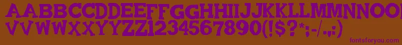 Quadrophonic Font – Purple Fonts on Brown Background