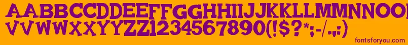 Quadrophonic Font – Purple Fonts on Orange Background