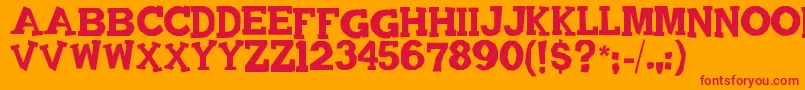 Quadrophonic Font – Red Fonts on Orange Background