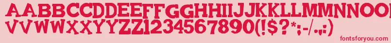 Quadrophonic Font – Red Fonts on Pink Background