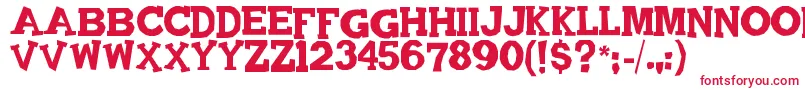 Quadrophonic Font – Red Fonts on White Background