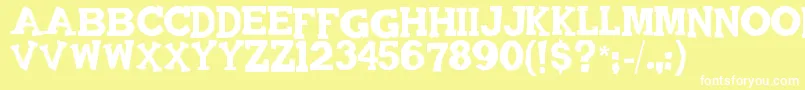 Quadrophonic Font – White Fonts on Yellow Background