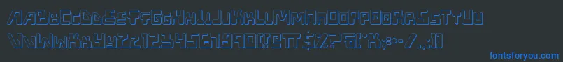 XpedShadow Font – Blue Fonts on Black Background