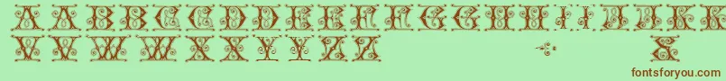 Gingerbread-Schriftart – Braune Schriften auf grünem Hintergrund