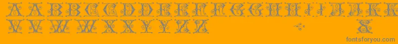 Gingerbread-Schriftart – Graue Schriften auf orangefarbenem Hintergrund