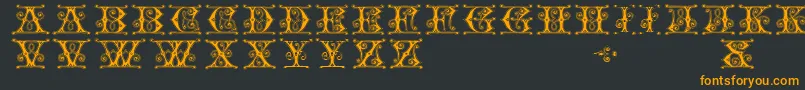 Gingerbread-Schriftart – Orangefarbene Schriften auf schwarzem Hintergrund