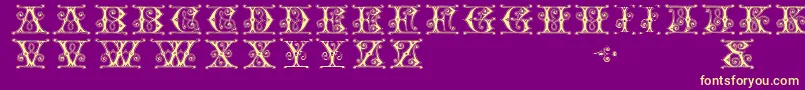 Gingerbread-fontti – keltaiset fontit violetilla taustalla