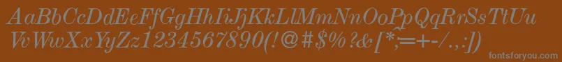 ModestoItalic Font – Gray Fonts on Brown Background