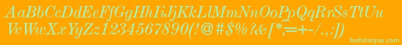 フォントModestoItalic – オレンジの背景に緑のフォント