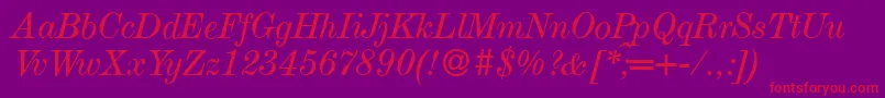 ModestoItalic Font – Red Fonts on Purple Background