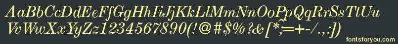 ModestoItalic Font – Yellow Fonts on Black Background