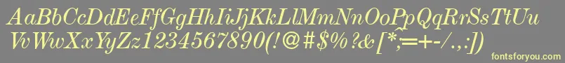Czcionka ModestoItalic – żółte czcionki na szarym tle