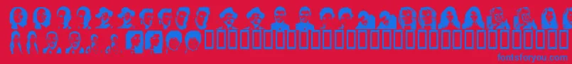 Fonte CelebFaces – fontes azuis em um fundo vermelho