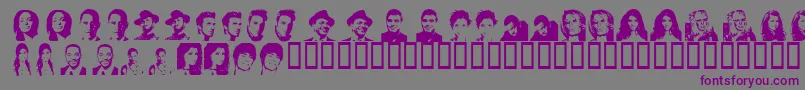 フォントCelebFaces – 紫色のフォント、灰色の背景