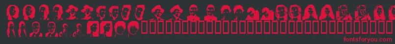 CelebFaces Font – Red Fonts on Black Background