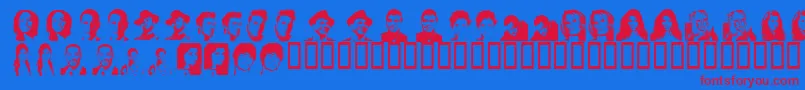 フォントCelebFaces – 赤い文字の青い背景