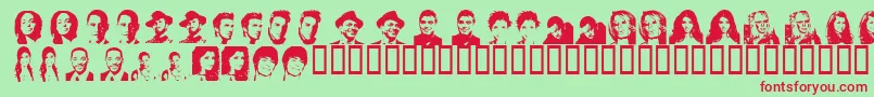 CelebFaces Font – Red Fonts on Green Background