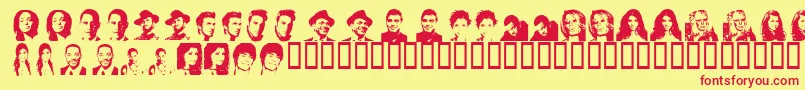 CelebFaces Font – Red Fonts on Yellow Background