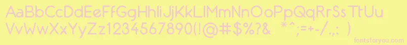 Czcionka ArTechni – różowe czcionki na żółtym tle