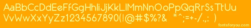 ArTechni-fontti – keltaiset fontit oranssilla taustalla