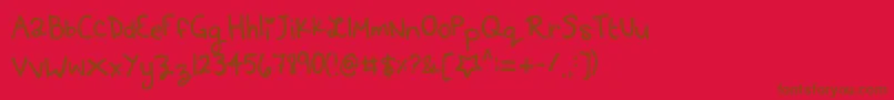 Kittyspoon Font – Brown Fonts on Red Background