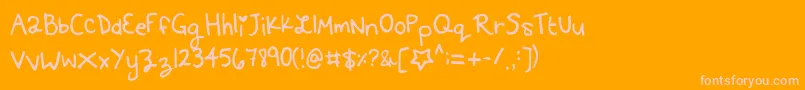 Kittyspoon Font – Pink Fonts on Orange Background