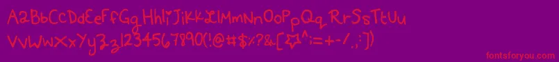 Kittyspoon Font – Red Fonts on Purple Background