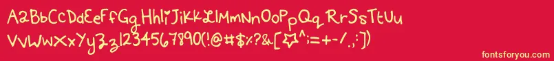 Kittyspoon Font – Yellow Fonts on Red Background
