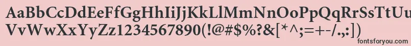 MiniaturecBold-Schriftart – Schwarze Schriften auf rosa Hintergrund