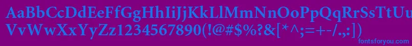 MiniaturecBold Font – Blue Fonts on Purple Background