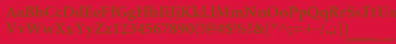 Police MiniaturecBold – polices brunes sur fond rouge