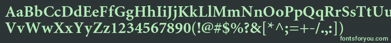フォントMiniaturecBold – 黒い背景に緑の文字