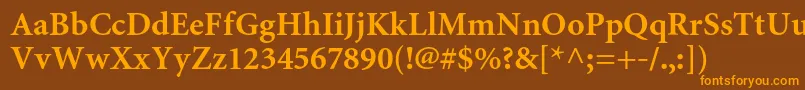 MiniaturecBold Font – Orange Fonts on Brown Background