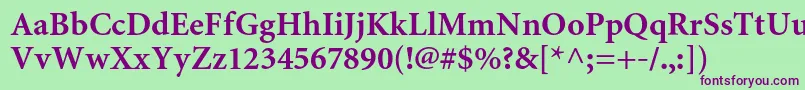 MiniaturecBold Font – Purple Fonts on Green Background