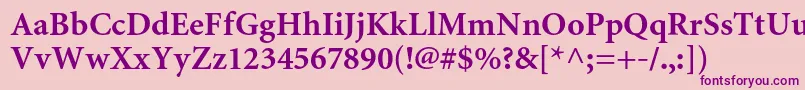 MiniaturecBold Font – Purple Fonts on Pink Background