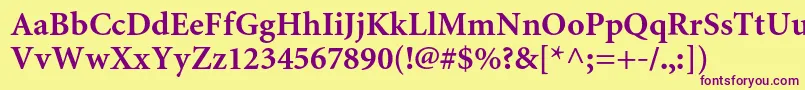 MiniaturecBold Font – Purple Fonts on Yellow Background