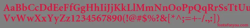 MiniaturecBold Font – Red Fonts on Gray Background