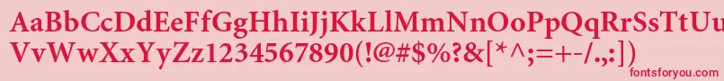 MiniaturecBold Font – Red Fonts on Pink Background