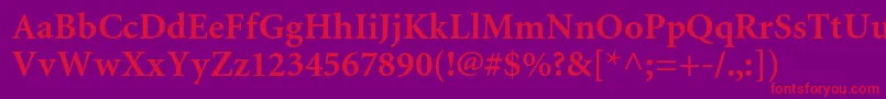 MiniaturecBold Font – Red Fonts on Purple Background