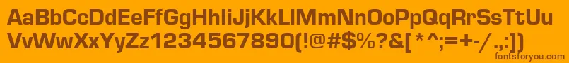 Eurostilethea Font – Brown Fonts on Orange Background