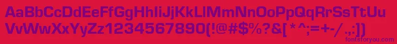 Eurostilethea Font – Purple Fonts on Red Background