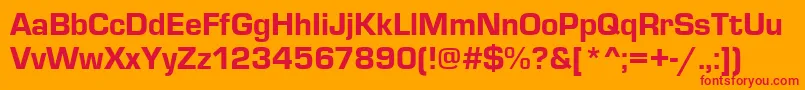 Eurostilethea Font – Red Fonts on Orange Background