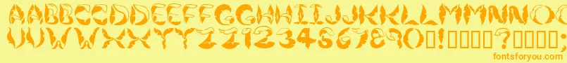 Jungleleaves Font – Orange Fonts on Yellow Background