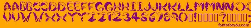 フォントJungleleaves – オレンジの背景に紫のフォント