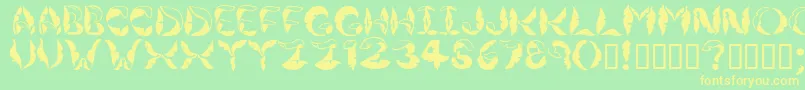 Jungleleaves Font – Yellow Fonts on Green Background