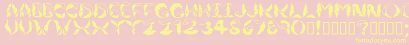 Jungleleaves Font – Yellow Fonts on Pink Background