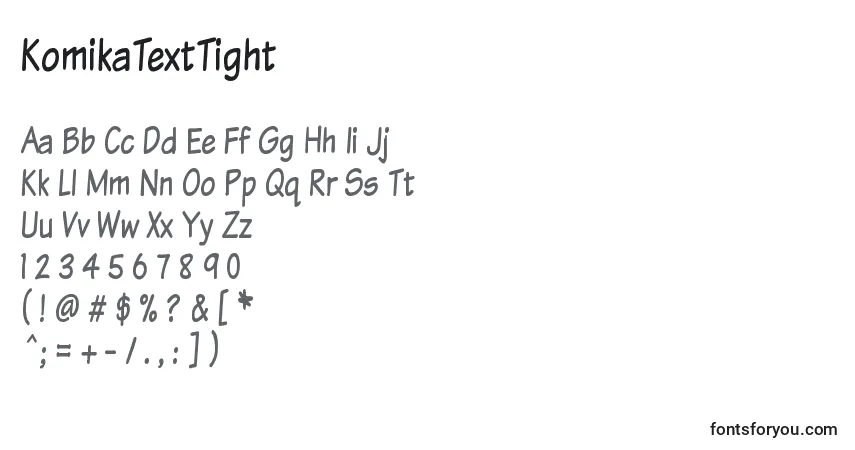 Czcionka KomikaTextTight – alfabet, cyfry, specjalne znaki