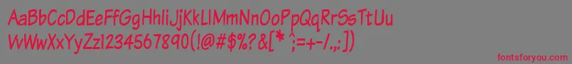 KomikaTextTight-Schriftart – Rote Schriften auf grauem Hintergrund