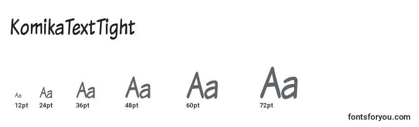 Размеры шрифта KomikaTextTight
