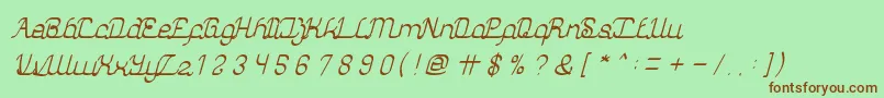 AuthenticLove Font – Brown Fonts on Green Background